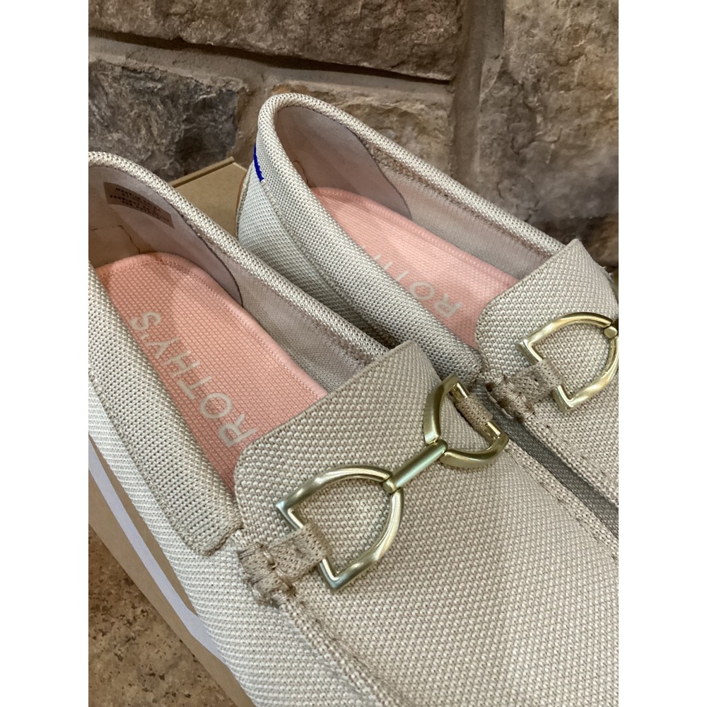 Rothys The Double Bit Driver Sesame Beige Knit Loafers Shoes 222-006 Womens 9 - Picture 6 of 8